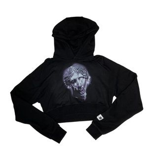 cropped graphic hoodie